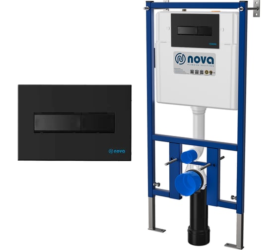 Инсталляция с кнопкой Nova 7323 Line черная 45017323