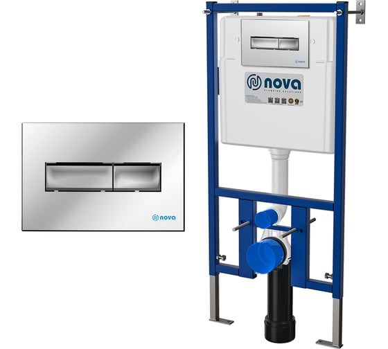 Инсталляция с кнопкой Nova 7322 Line хром глянец 45017322