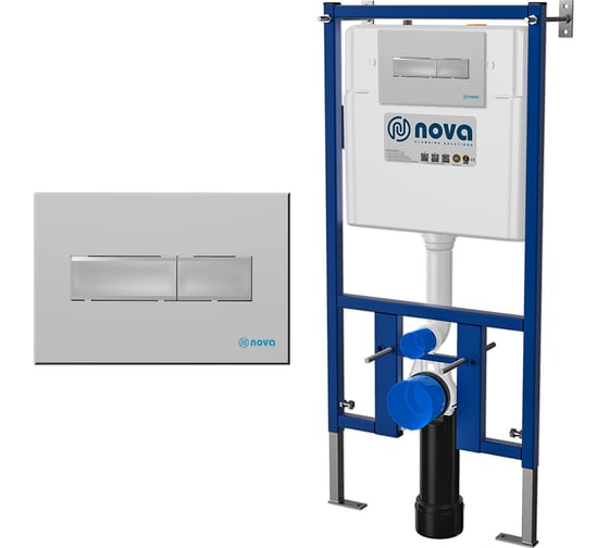 Инсталляция с кнопкой Nova 7319 Slim серая матовая 45017319 1