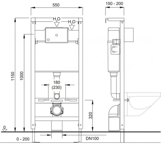 Инсталляция для подвесного унитаза Pestan Fluenta 00063416