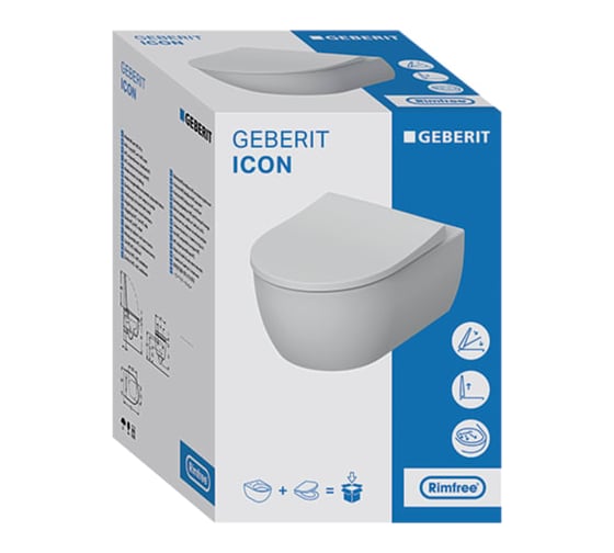 Подвесной унитаз Geberit 500.784.01.1 ICON T54 безободковый, с сиденьем тонкое 00065771