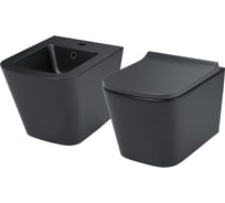 Комплект IDDIS 2в1: подвесной унитаз и биде, черный матовый, Bild BILR2BMi73