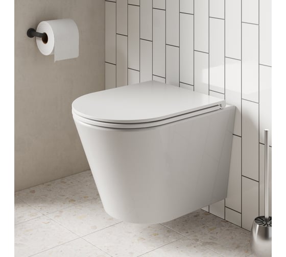 Унитаз подвесной Pragma Olako, белый глянцевый, безободковый, OLK1.GWWR.019 901855.OLK1.GWWR.019-2