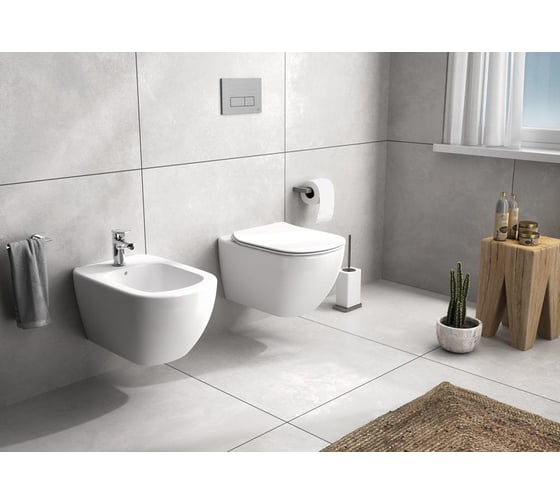 Подвесное биде Ideal Standard T3552V1 TESI Silk White белый шёлк 00063015