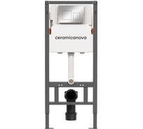 Система инсталляции для унитазов Ceramicanova Balance с кнопкой смыва Square, цвет хром глянцевый, с креплениями, арт. CN121002CH