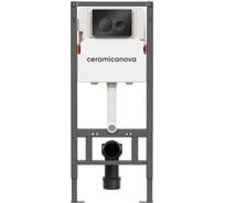 Система инсталляции для унитазов Ceramicanova Balance с кнопкой смыва Circle, цвет черный матовый, с креплениями, арт. CN121001MB