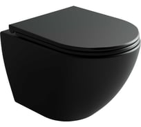 Подвесной унитаз безободковый Ceramicanova Metropol смыв торнадо CN4002TMB