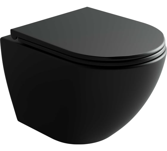 Подвесной унитаз безободковый Ceramicanova Metropol смыв торнадо CN4002TMB 1
