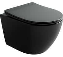 Подвесной унитаз Ceramicanova Uno смыв Торнадо 490x360x360 черный матовый CN11001TMB