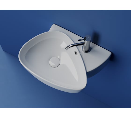 Раковина подвесная Ceramicanova с отверстием под смеситель, 495x350x155, цвет белый CN5049
