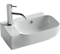 Рукомойник подвесной прямоугольный Ceramicanova 403x249x140, с отверстием под смеситель (чаша справа, отверстие под смеситель слева), цвет белый CN6074R