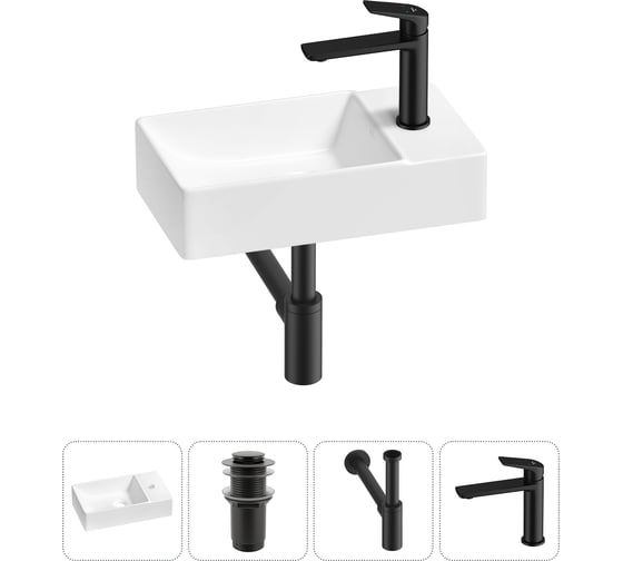 Мини-раковина для ванной комнаты или туалета Wellsee WC Area в наборе 4 в 1 20215582R