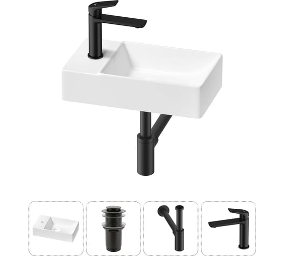 Мини-раковина для ванной комнаты или туалета Wellsee WC Area в наборе 4 в 1 20215566R