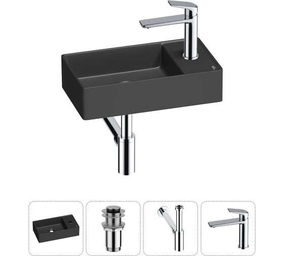 Мини-раковина для ванной комнаты или туалета Wellsee WC Area в наборе 4 в 1 20213744R