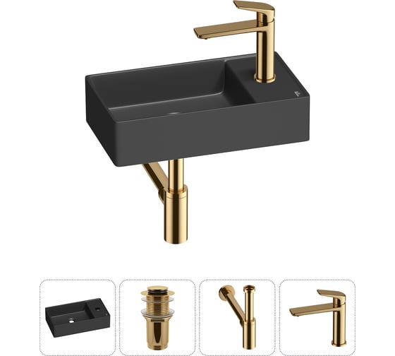 Мини-раковина для ванной комнаты или туалета Wellsee WC Area в наборе 4 в 1 20213746R 1