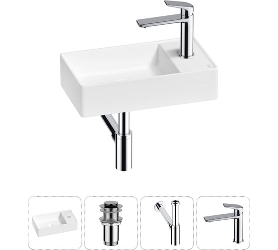 Мини-раковина для ванной комнаты или туалета Wellsee WC Area в наборе 4 в 1 20213634R 1