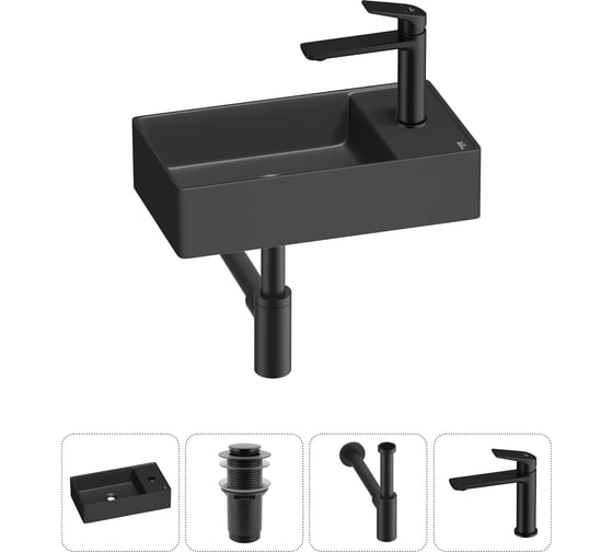 Мини-раковина для ванной комнаты или туалета Wellsee WC Area в наборе 4 в 1 20213745R 1