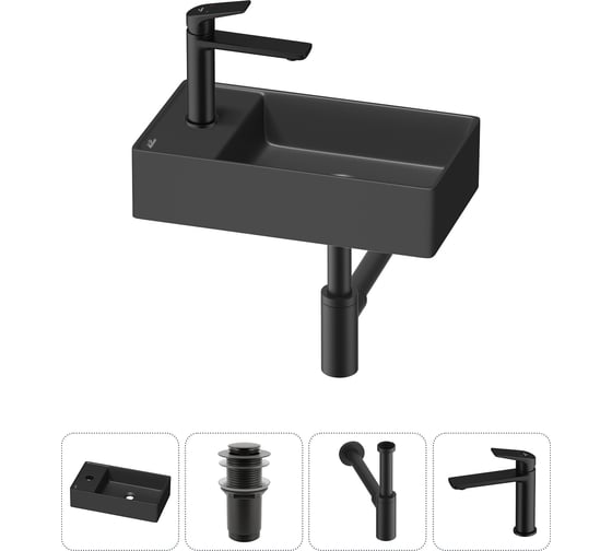 Мини-раковина для ванной комнаты или туалета Wellsee WC Area в наборе 4 в 1 20213833R 1