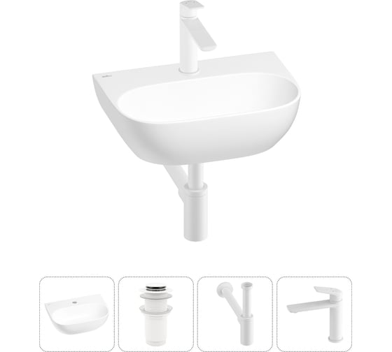 Мини-раковина для ванной комнаты или туалета Wellsee WC Area в наборе 4 в 1 20212196R