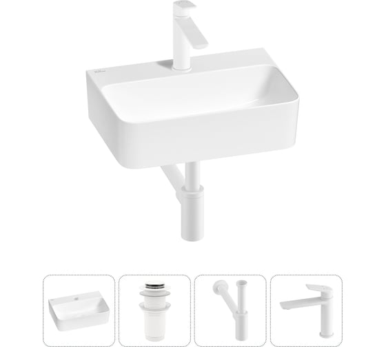 Мини-раковина для ванной комнаты или туалета Wellsee WC Area в наборе 4 в 1 20213605R 1