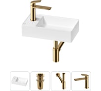 Мини-раковина для ванной комнаты или туалета Wellsee WC Area в наборе 4 в 1 20213820R