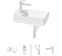 Мини-раковина для ванной комнаты или туалета Wellsee WC Area в наборе 4 в 1 20213821R