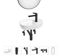 Мини-раковина для ванной комнаты или туалета Wellsee WC Area в наборе 6 в 1 20218168R