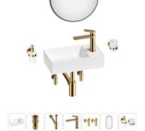 Мини-раковина для ванной комнаты или туалета Wellsee WC Area в наборе 7 в 1 20218117R