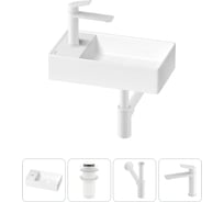 Мини-раковина для ванной комнаты или туалета Wellsee WC Area в наборе 4 в 1 20213805R