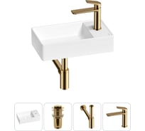 Мини-раковина для ванной комнаты или туалета Wellsee WC Area в наборе 4 в 1 20213620R