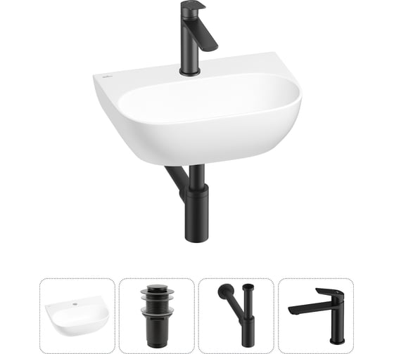 Мини-раковина для ванной комнаты или туалета Wellsee WC Area в наборе 4 в 1 20212194R 1