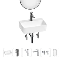 Мини-раковина для ванной комнаты или туалета Wellsee WC Area в наборе 6 в 1 20218103R