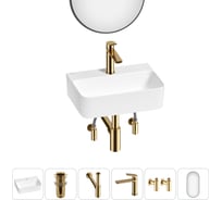 Мини-раковина для ванной комнаты или туалета Wellsee WC Area в наборе 6 в 1 20218105R