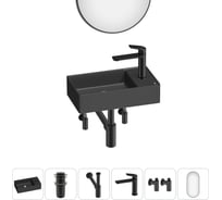 Мини-раковина для ванной комнаты или туалета Wellsee WC Area в наборе 6 в 1 20218120R