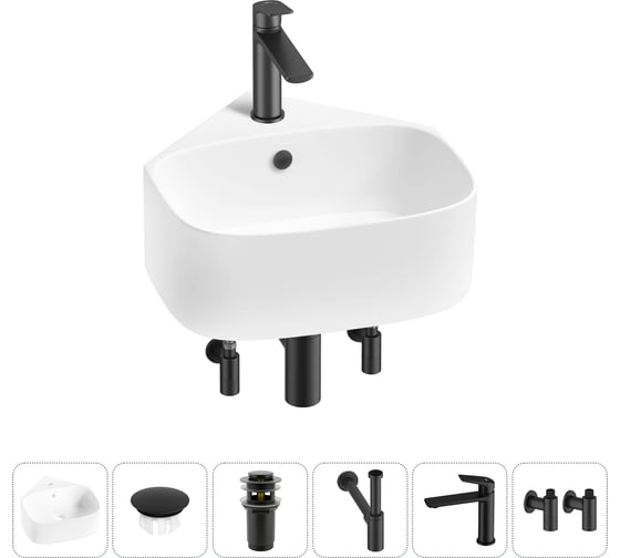 Мини-раковина для ванной комнаты или туалета Wellsee WC Area в наборе 6 в 1 20217191R 1