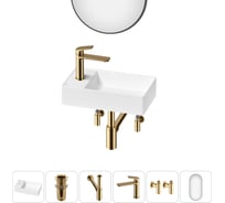 Мини-раковина для ванной комнаты или туалета Wellsee WC Area в наборе 6 в 1 20218137R