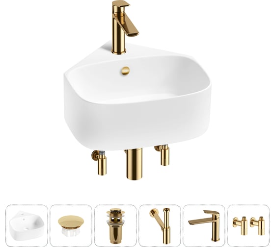Мини-раковина для ванной комнаты или туалета Wellsee WC Area в наборе 6 в 1 20217192R 1
