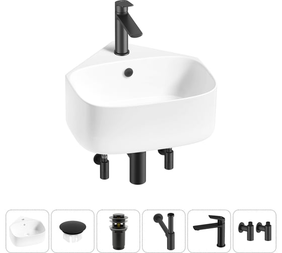 Мини-раковина для ванной комнаты или туалета Wellsee WC Area в наборе 6 в 1 20217187R 1