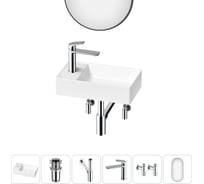 Мини-раковина для ванной комнаты или туалета Wellsee WC Area в наборе 6 в 1 20218127R