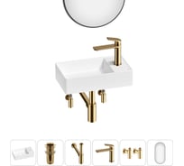 Мини-раковина для ванной комнаты или туалета Wellsee WC Area в наборе 6 в 1 20218113R