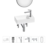 Мини-раковина для ванной комнаты или туалета Wellsee WC Area в наборе 6 в 1 20218111R