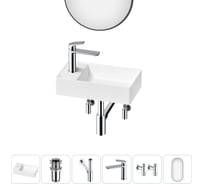 Мини-раковина для ванной комнаты или туалета Wellsee WC Area в наборе 6 в 1 20218135R