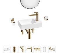 Мини-раковина для ванной комнаты или туалета Wellsee WC Area в наборе 7 в 1 20218189R