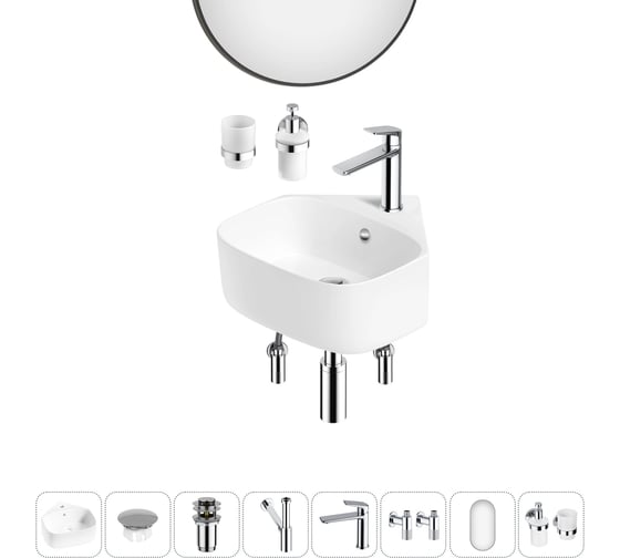 Мини-раковина для ванной комнаты или туалета Wellsee WC Area в наборе 8 в 1 20217815R 1