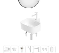 Мини-раковина для ванной комнаты или туалета Wellsee WC Area в наборе 7 в 1 20217812R