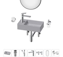 Мини-раковина для ванной комнаты или туалета Wellsee WC Area в наборе 7 в 1 20218150R