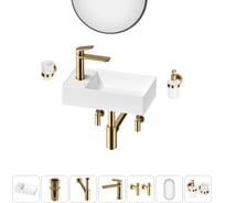 Мини-раковина для ванной комнаты или туалета Wellsee WC Area в наборе 7 в 1 20218141R