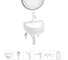Мини-раковина для ванной комнаты или туалета Wellsee WC Area в наборе 6 в 1 20218154R 1