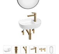 Мини-раковина для ванной комнаты или туалета Wellsee WC Area в наборе 6 в 1 20218169R
