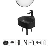 Мини-раковина для ванной комнаты или туалета Wellsee WC Area в наборе 7 в 1 20217828R